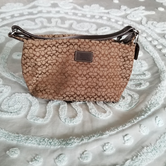 Coach Mini Handbag Brown and Tan - Picture 3 of 8